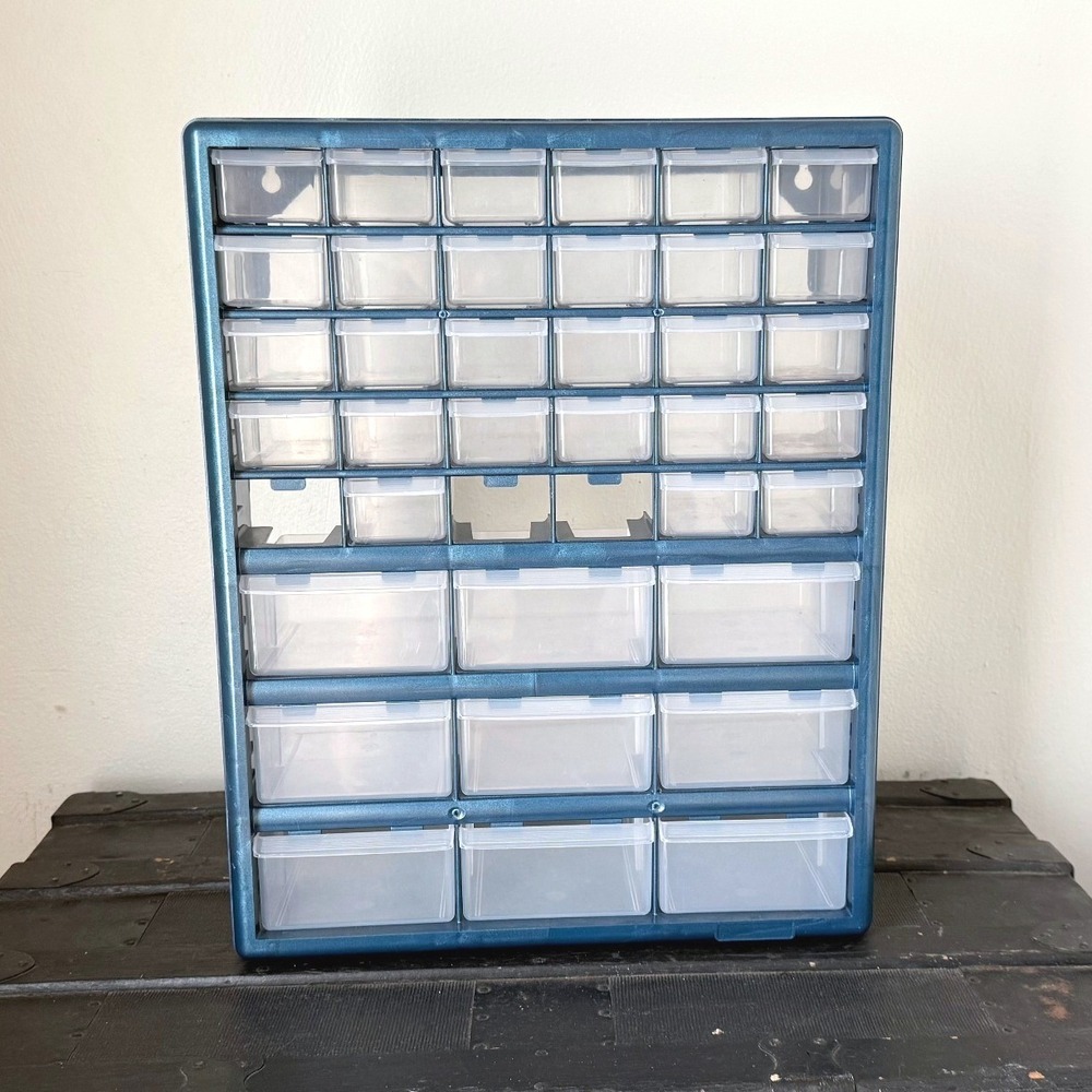 Akro-Mils 39 Drawer Plastic Parts Storage Hardware Craft Cabinet Blue 10139